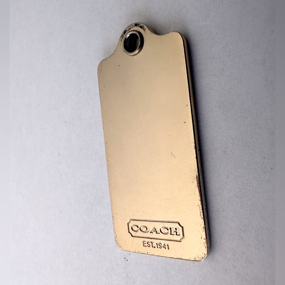 Coach Metallic Silver Horse & Carriage Hang Tag - Picture 2 of 2